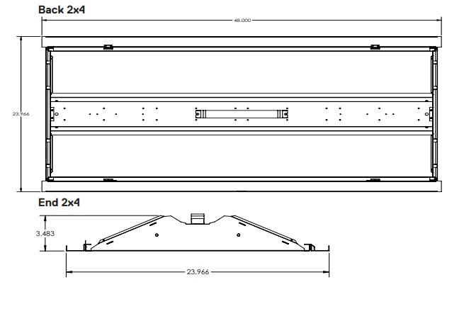 2x4 Foot LED Troffer Retrofit Kit, Center Basket, 28W, 3000K, 3500K, 4000K, 5000K